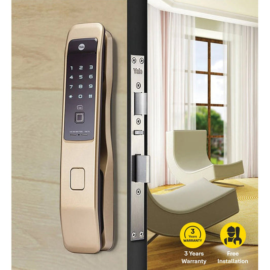 YMI 70 CG - A Series Push Pull Smart Lock, Red Gold (Bluetooth Module and Wifi Bridge Included)